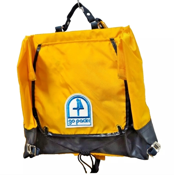 Sears Handbags - Vintage Go Pack Yellow & Black Daypack Backpack, 15"Wx14"H, Sears, NOS, No Box